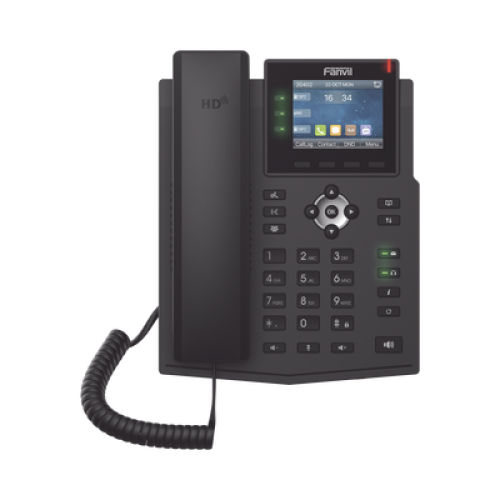 Teléfono IP Empresarial con Estándares Europeos, 6 lineas SIP con pantalla LCD a color, puertos Gigabit, IPv6, Opus y conferencia de 3 vías, PoE/DC Teléfono IP Empresarial con Estándares Europeos, 6 lineas SIP con pantalla LCD a color, puertos Gigabit, IPv6, Opus y conferencia de 3 vías, PoE/DC