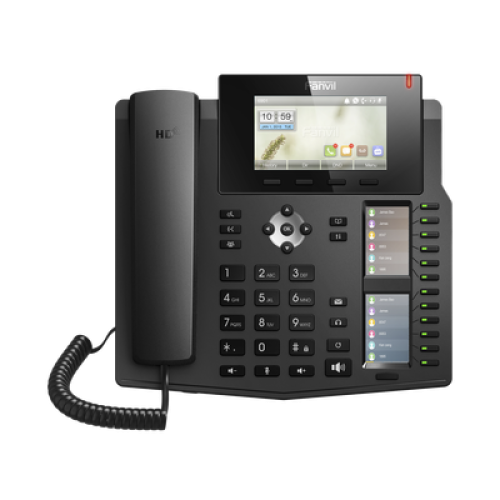 Teléfono IP empresarial para 20 líneas SIP, Voz HD, 3 Pantallas LCD a Color, 12 teclas BLF, PoE 
