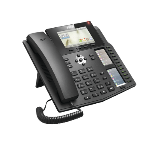 Teléfono IP empresarial para 20 líneas SIP, Voz HD, 3 Pantallas LCD a Color, 12 teclas BLF, PoE 