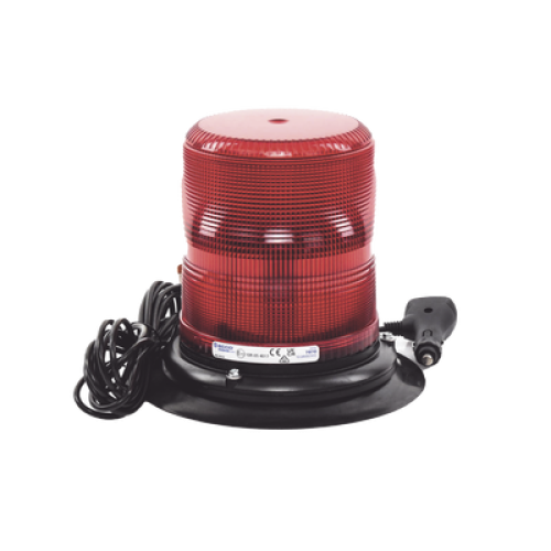 Baliza LED color rojo con montaje magnético de succión de 7