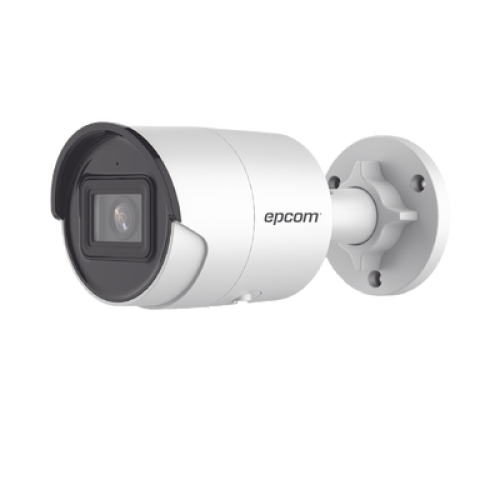 Bala IP 4 Megapixel / Lente 2.8 mm / 40 mts IR EXIR / IP67 / WDR 120 dB / PoE / Micrófono Integrado / ACUSENSE (Filtro de Falsas Alarmas) / Ultra Baja Iluminación