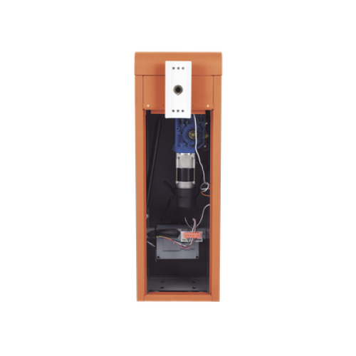 Barrera vehicular derecha / Soporta brazo de hasta 5.5 m / Final de carrera ajustable por programación / Movimiento fluido / Diseño elegante color naranja