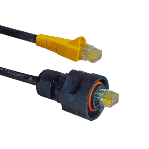 Patch Cord Industrial Ruggedized a Plug Modular, Cat6, de 0.91 Metros (3 Pies), Color Negro