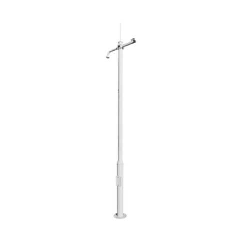 Poste Seccionado de 3 Metros / Especializado para la Instalación de Videovigilancia / Incluye Base de Cimentación y Brazo para Cámara PTZ / Color Negro