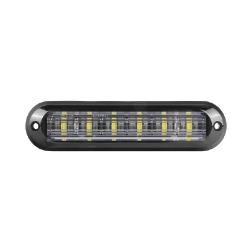 Luz Auxiliar Ultra Brillante  IP67 de 6 LEDs, Color Ambar/Claro, con mica transparente y bisel negro