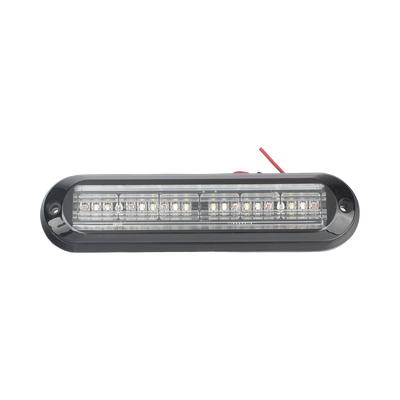 Luz Auxiliar, Ultra Brillante, IP67, 18 LEDs, Tricolor, Color Rojo/Claro/Azul, con mica transparente y bisel negro