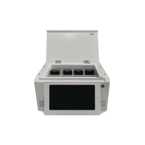 Estación de Descarga para Cámaras Corporales | 8 Canales de Conexión | Descarga Simultanea | Pantalla Táctil | Almacenamiento Hasta 12TB | Carga y Copia de Seguridad Automática | Compatible con Body Cam XMR-R3.