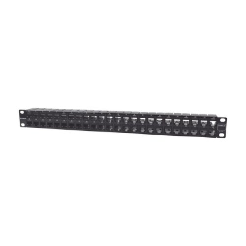 Patch Panel UTP Z-MAX de 48 Puertos, Precargado con Jacks Categoría 6, Plano, 1UR