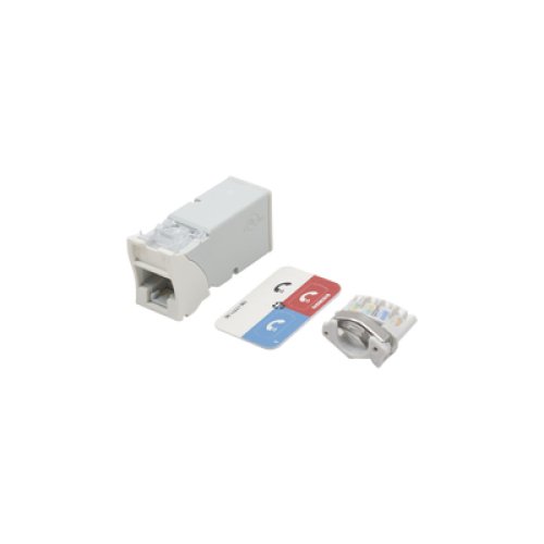 Jack Z-Max Cat6A, UTP, Montaje Híbrido en Placa de Pared (Plano y Angulado), Color Blanco, Versión Bulk (Sin Empaque Individual)