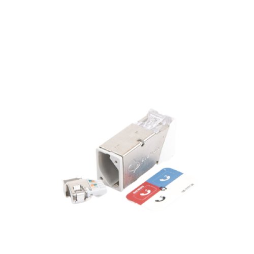Jack Z-Max Cat6A, Blindado, Montaje Híbrido en Placa de Pared (Plano y Angulado), Color Blanco