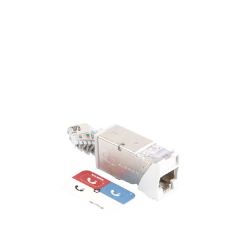 Jack Z-Max Cat6A, Blindado, Montaje Híbrido en Placa de Pared (Plano y Angulado), Color Blanco