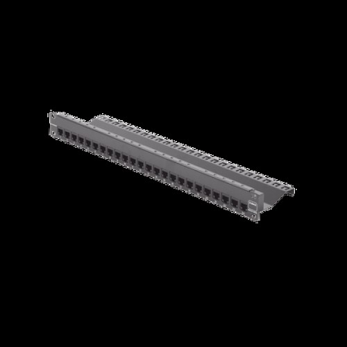 Patch Panel Z-Max de 24 Puertos, Blindado, Precargado con Jacks Categoría 6A, Plano, 1UR
