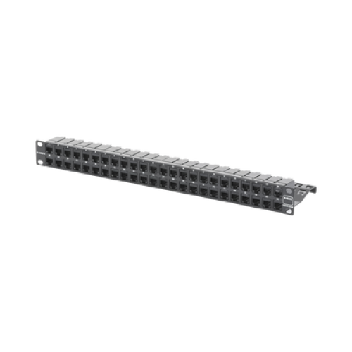 Patch Panel Z-Max de 48 Puertos, Blindado, Precargado con Jacks Categoría 6A, Plano, 1UR