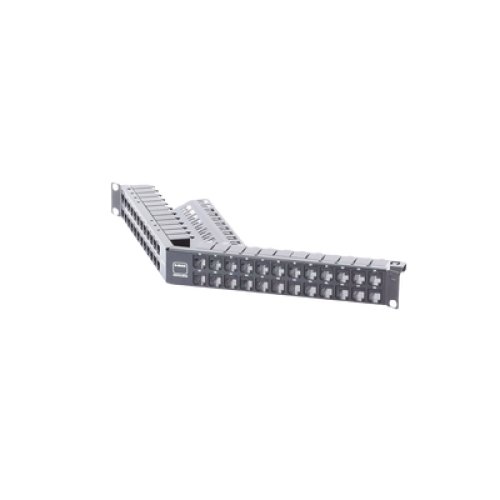 Patch Panel Z-Max de 48 Puertos, Blindado, Precargado con Jacks Categoría 6A, Angulado, 1UR