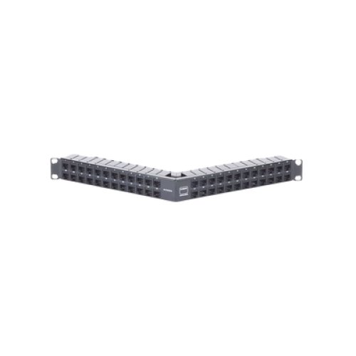 Patch Panel Z-Max de 48 Puertos, Blindado, Precargado con Jacks Categoría 6A, Angulado, 1UR