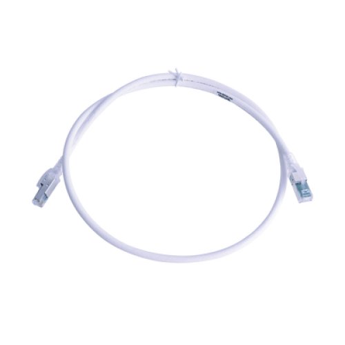 Patch Cord Z-MAX Cat6A S/FTP, CM/LS0H, 0.91 Metros (3 Pies), Color Blanco, Versión Bulk (Sin Empaque Individual)