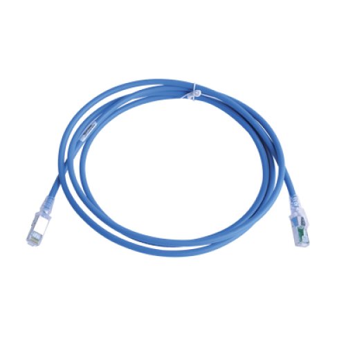 Patch Cord Z-MAX Cat6A S/FTP, CM/LS0H, 2.13 Metros (7 Pies), Color Azul, Versión Bulk (Sin Empaque Individual)